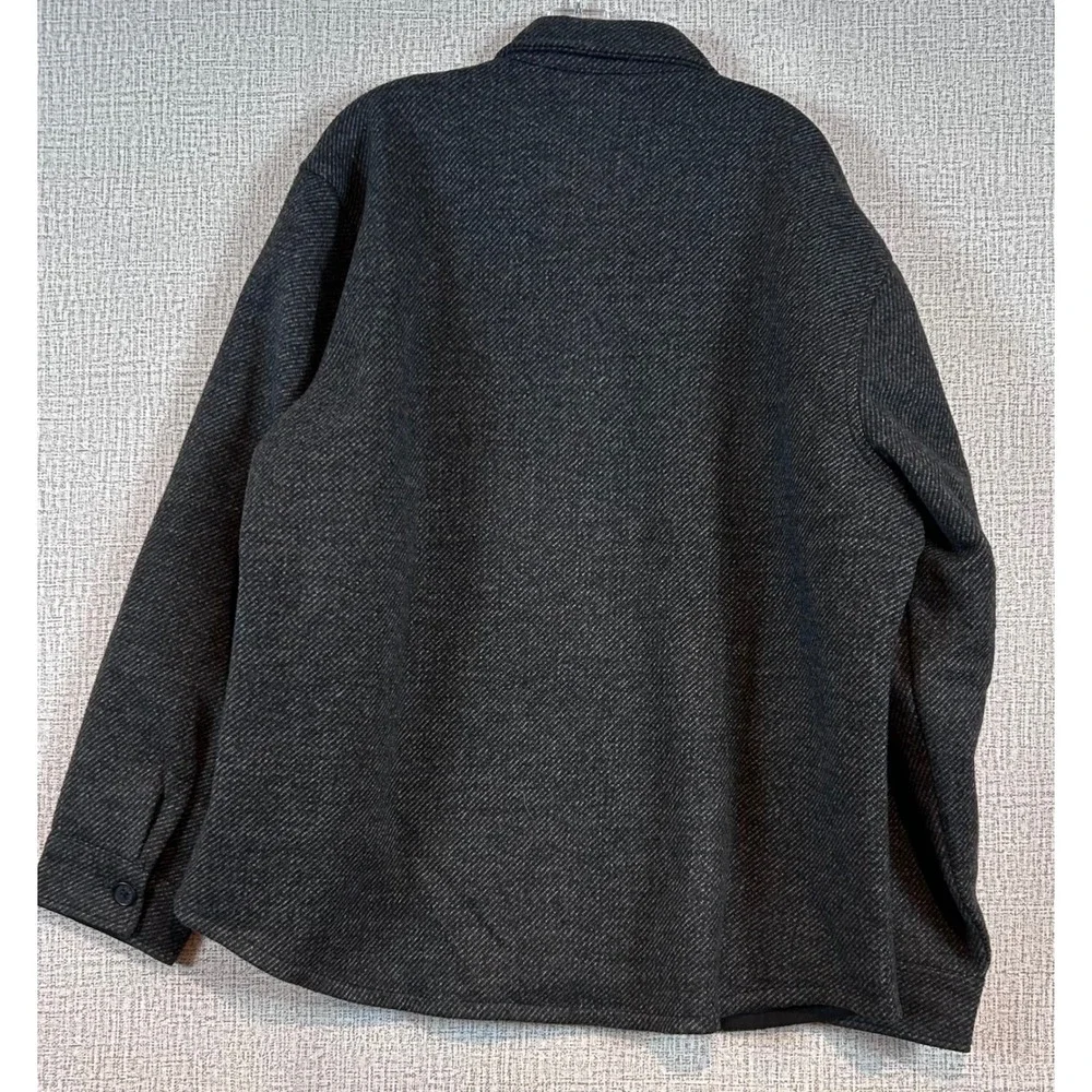 Banana Republic Mens XL Charcoal‎ Gray Twill Button Front Shirt Jacket Shacket